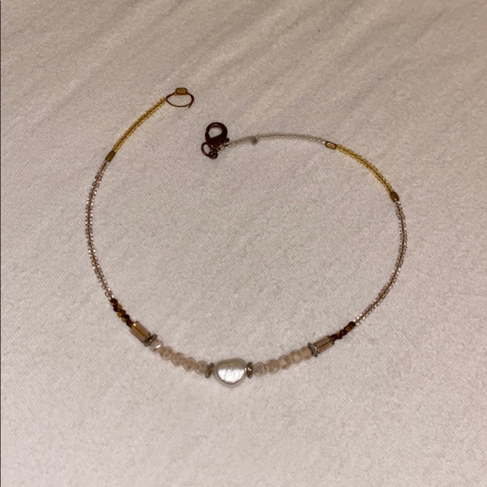 Choker pearl beaded necklace
